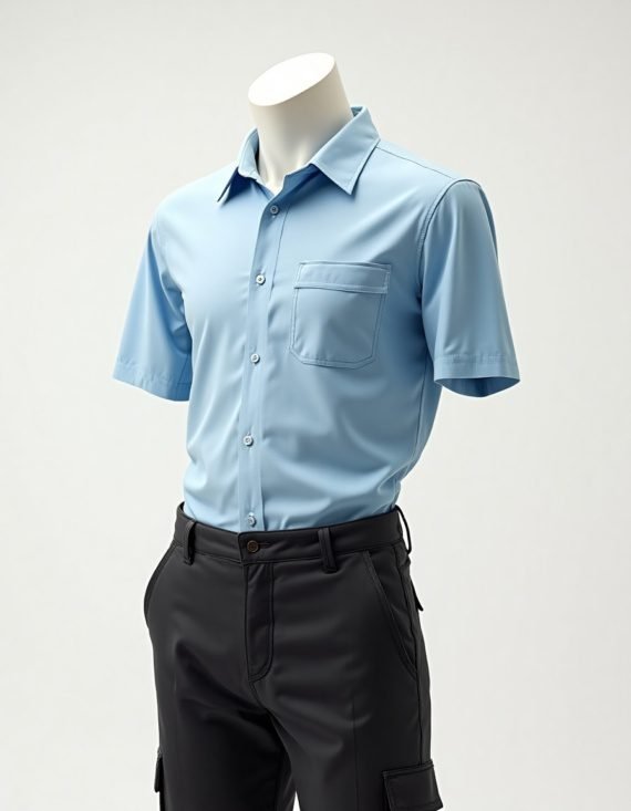 Camisa Social Tricoline Manga Curta Masculino - Imagem 4