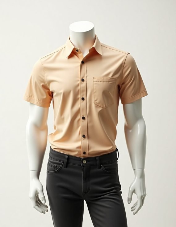 Camisa Social Tricoline Manga Curta Masculino - Imagem 7