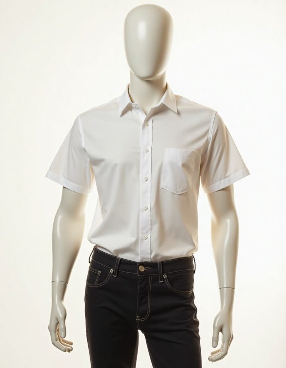 Camisa Social Tricoline Manga Curta Masculino - Imagem 3