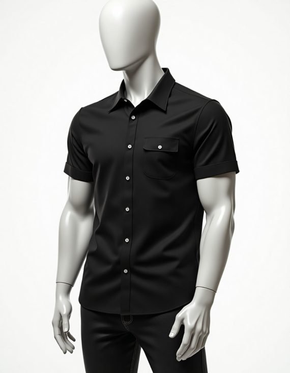 Camisa Social Tricoline Manga Curta Masculino - Imagem 2