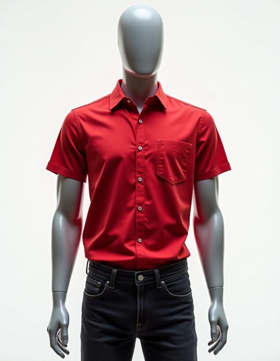 Camisa Social Tricoline Manga Curta Masculino